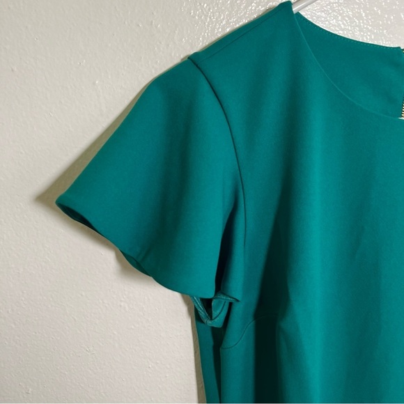 Calvin Klein Flutter Sleeve Sheath Dress Kelly Green 10 - Picture 6 of 12